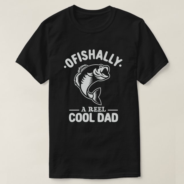 Officiellt En Riktigt Cool Pappa Rolig Fiskare T Shirt (Design framsida)