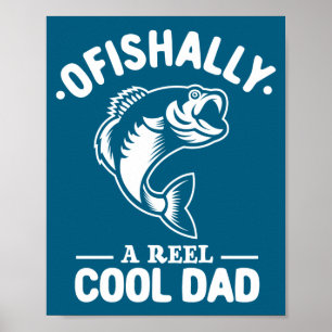 Officiellt en riktigt cool pappa rolig fiskefantas poster