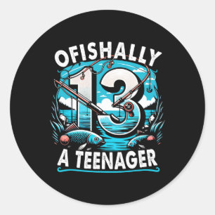 Officiellt En Tonåring 13-årsdag 13 År Gammal Pojk Runt Klistermärke