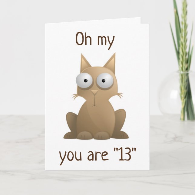 OFFICIELLT ETT TONÅRING VID **13* BIRTHDAY KORT (Framsida)