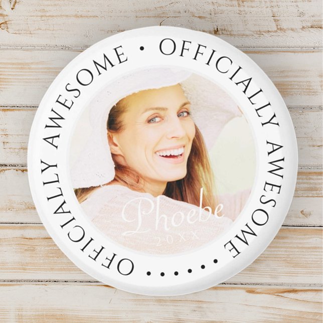 Officiellt Fantastisk Modern Simple Birthday Photo Magnet (Skapare uppladdad)