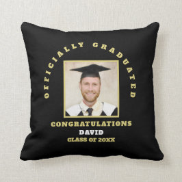 Officiellt graderad Gratulerar svart foto Namn Kudde