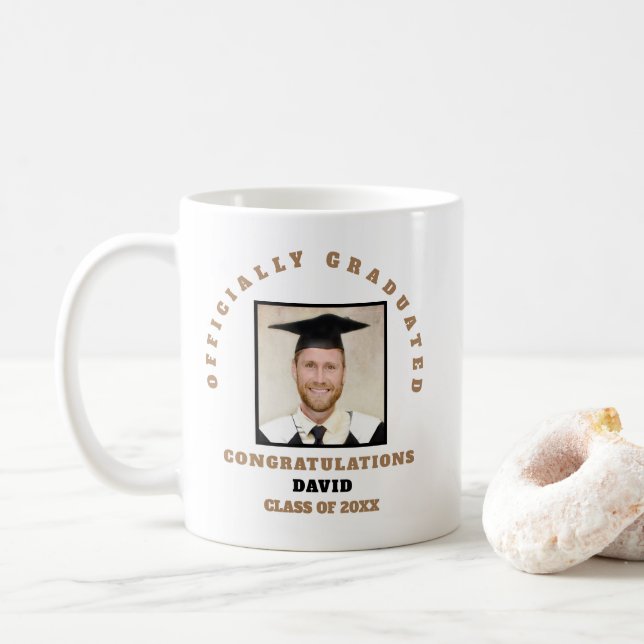 Officiellt graderat foto Gratulerar Namn Keepsaké Kaffemugg (Med munk)