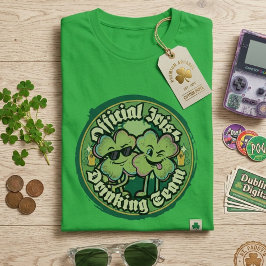 Officiellt Irländskt Drickande Lag Rolig St Patric T Shirt