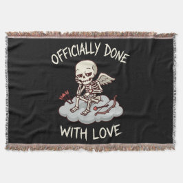 Officiellt Klart Med Skelett Cupid Design Av Kärle Filt