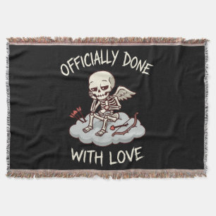 Officiellt Klart Med Skelett Cupid Design Av Kärle Filt