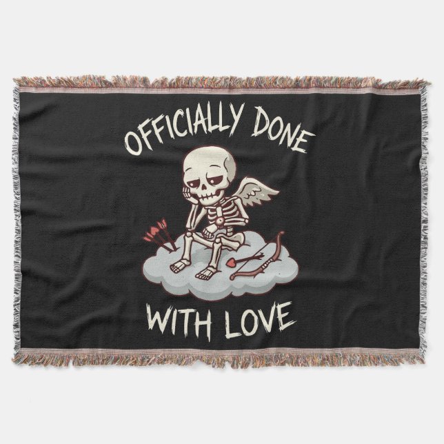 Officiellt Klart Med Skelett Cupid Design Av Kärle Filt (Framsidan)