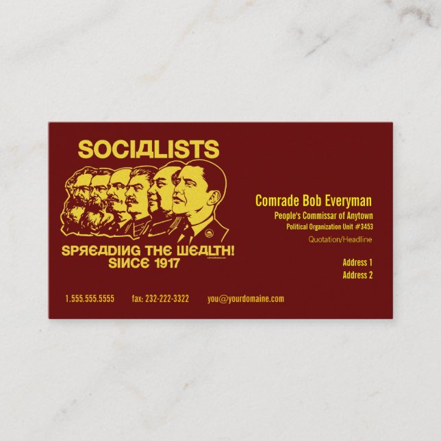 Officiellt kort för Obammunist delCommissar (Framsida)
