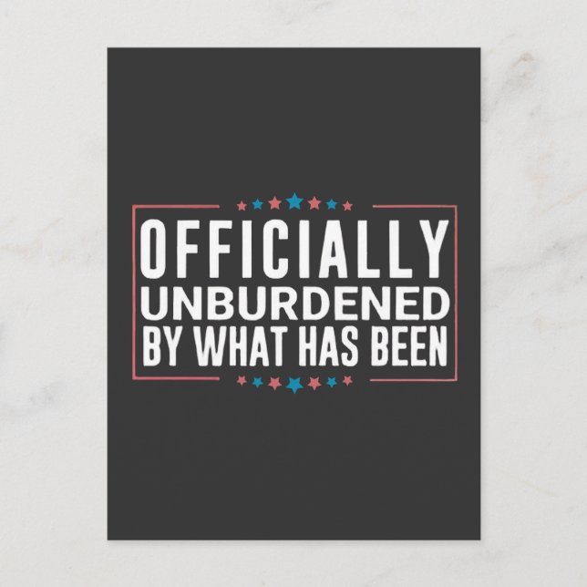 Officiellt obelastad av det som har gått vykort (Framsida)