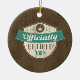 Officiellt pensionerad, 100 % Vintage Pension Julgransprydnad Keramik