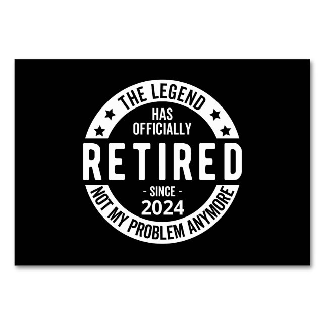 officiellt pensionerad 2024 bordsnummer (Framsidan)