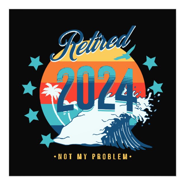 Officiellt pensionerad 2024 fototryck (Framsidan)
