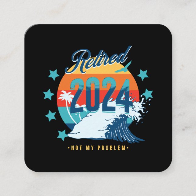 Officiellt pensionerad 2024 fyrkantigt visitkort (Framsida)