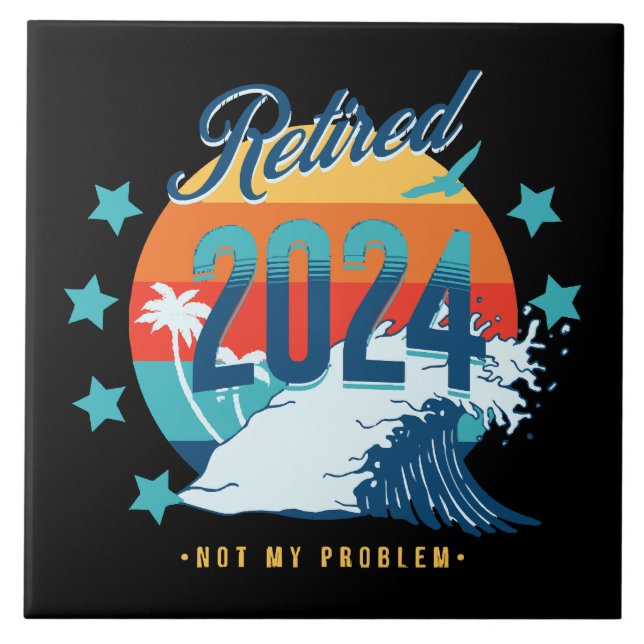 Officiellt pensionerad 2024 kakelplatta (Framsidan)