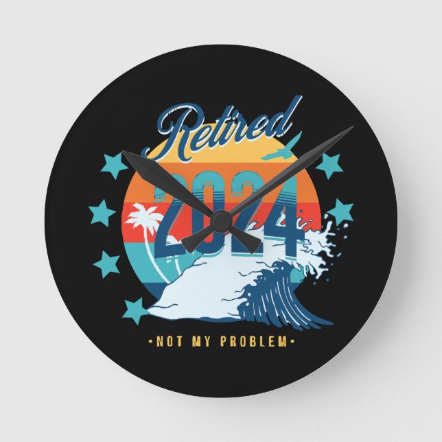 Officiellt pensionerad 2024 rund klocka (Framsida)