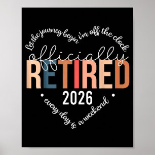 Officiellt pensionerad 2025 Hjärttröja för kvinnor Poster