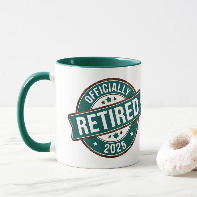 Officiellt pensionerad 2025 mugg (Med munk)