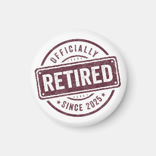 Officiellt pensionerad 2025 Pensionering Män Kvinn Magnet