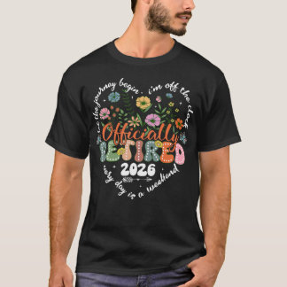 Officiellt Pensionerad 2026 Blommig Blomma Pension T Shirt