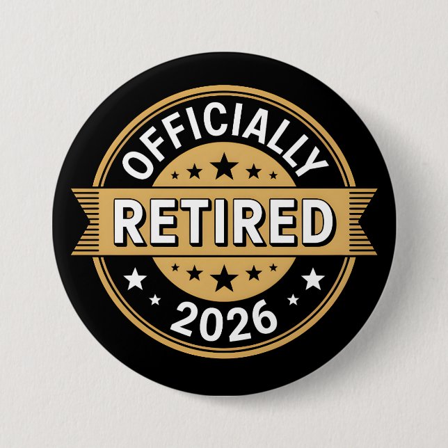 Officiellt pensionerad 2026 knapp (Framsida)