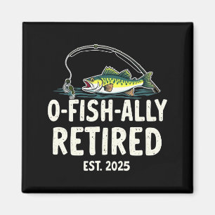 Officiellt Pensionerad Est 2025 Pensionering Fiska Magnet