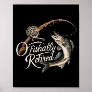 Officiellt Pensionerad Fisk O-fisk-ally Pensionera Poster