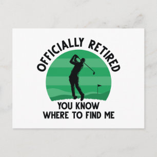 Officiellt pensionerad Golf Vykort