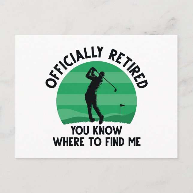 Officiellt pensionerad Golf Vykort (Framsida)
