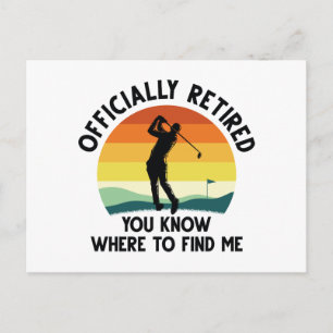 Officiellt pensionerad Golf Vykort