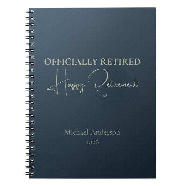 Officiellt pensionerad pensionspresent anteckningsbok (Framsidan)