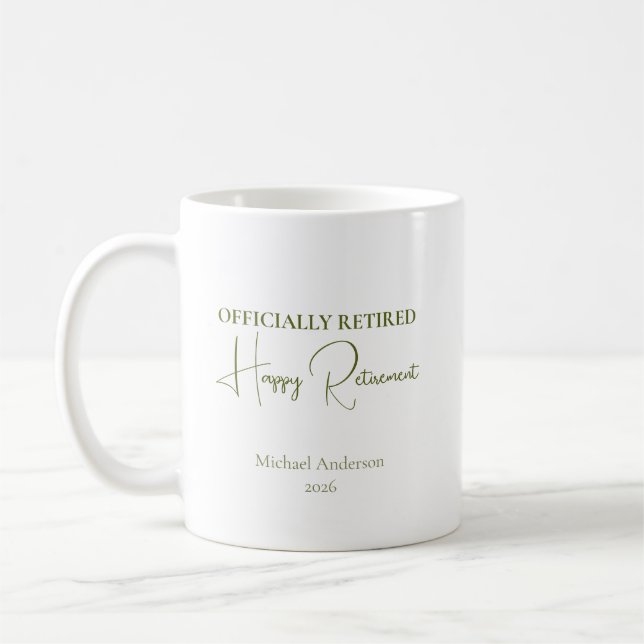 Officiellt Pensionerad Present för Pension Kaffemugg (Vänster)