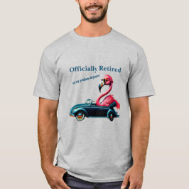 Officiellt pensionerad Rosa Flamingo i konvertibel T Shirt