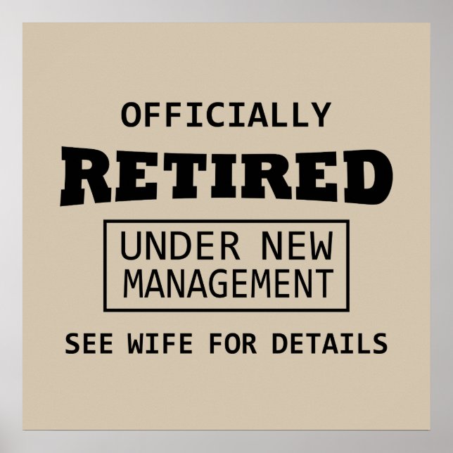 officiellt pensionerad under ny ledning poster (Framsidan)