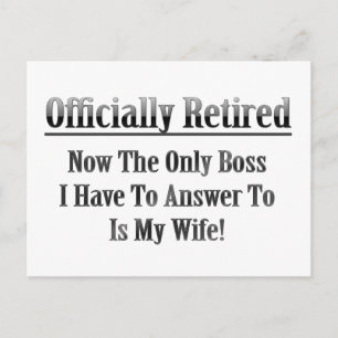 Officiellt pensionerad vykort