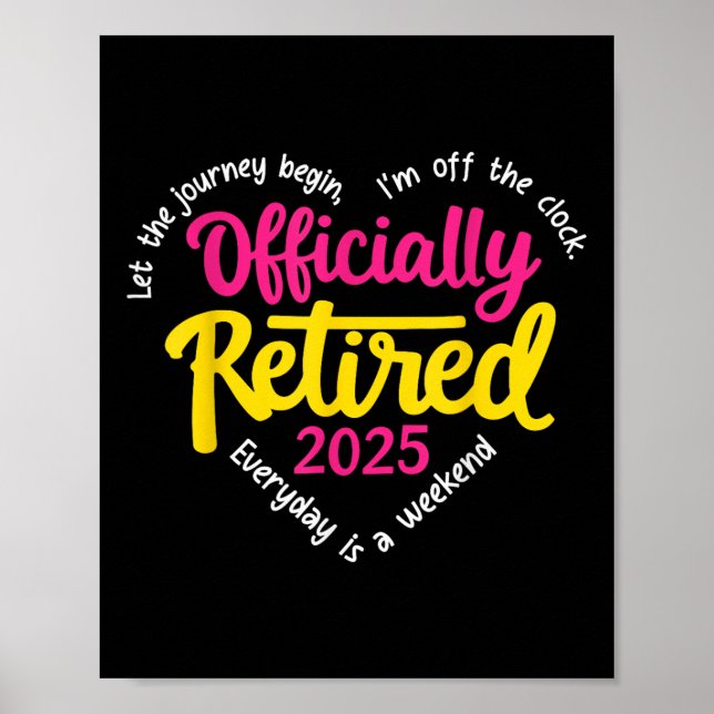 Officiellt pensionerade 2025 Heart Manar Women Poster (Framsidan)