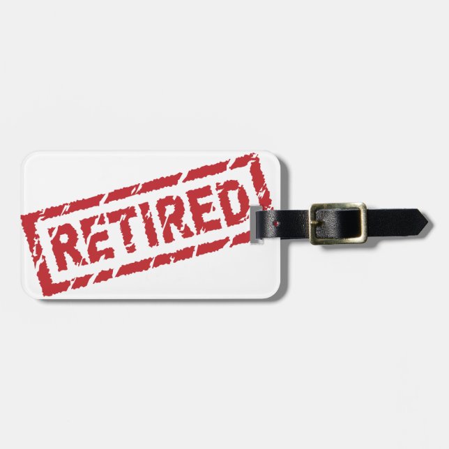 officiellt pensionerat bagagebricka (Horisontell Framsida)