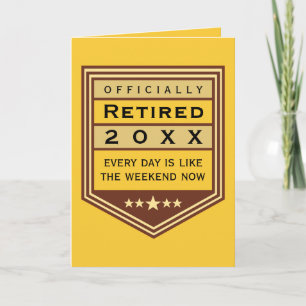 Officiellt pensionerat gratulationskort kort