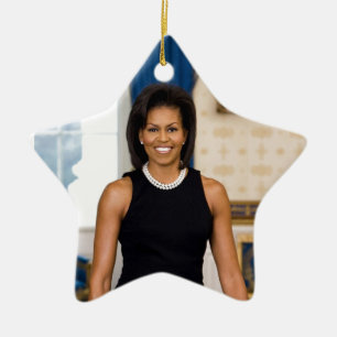 Officiellt porträtt av den första damen Michelle Julgransprydnad Keramik