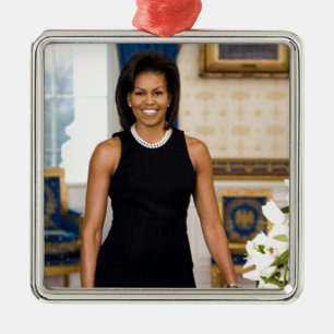 Officiellt porträtt av den första damen Michelle Julgransprydnad Metall