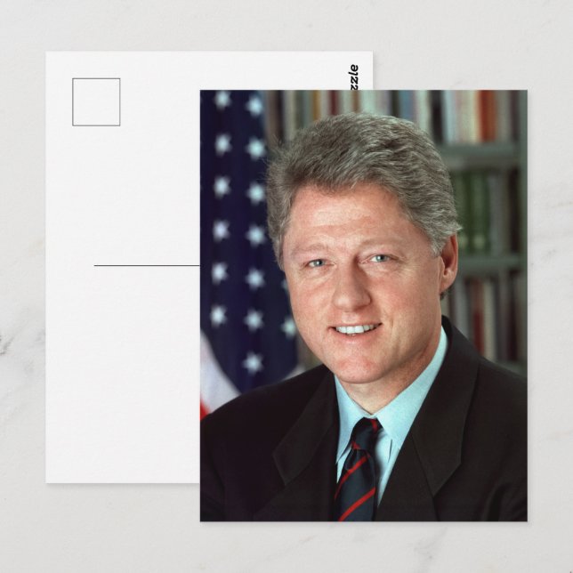 Officiellt porträtt av president Bill Clinton Vykort (Fram/baksida)