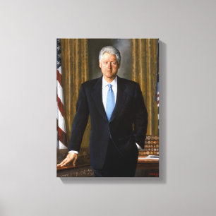 Officiellt presidents- porträtt Bill Clinton Canvastryck