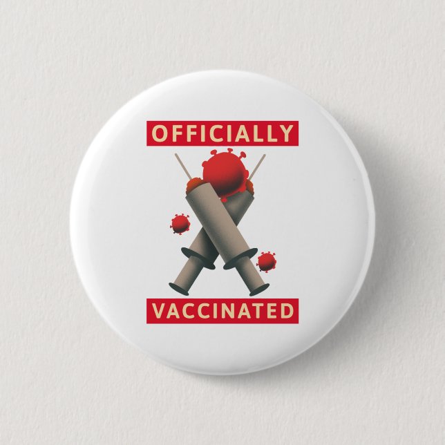 Officiellt vaccinerad - vaccinerad knapp (Framsida)