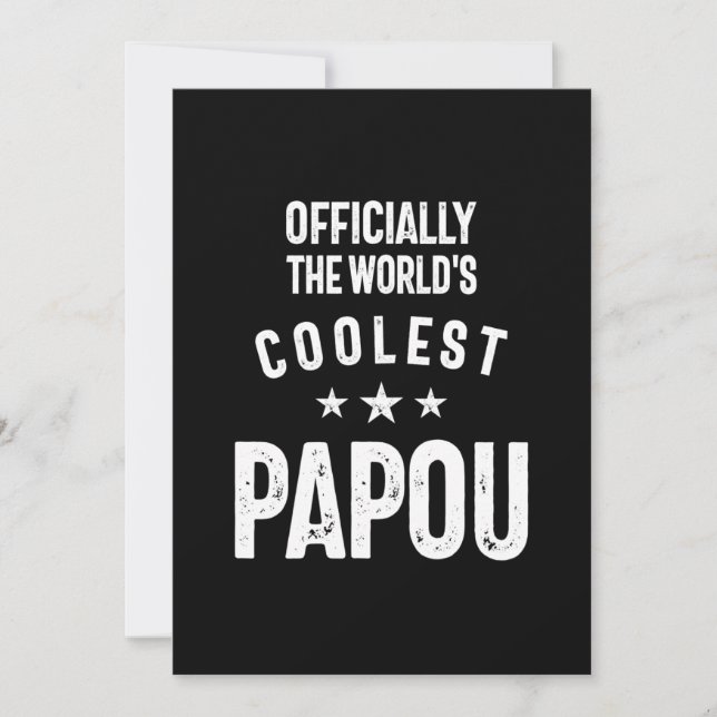 Officiellt världens Coolest Papou | Far Gift Inbjudningar (Framsida)