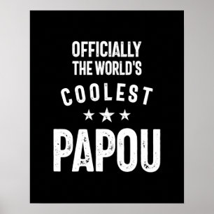 Officiellt världens Coolest Papou Far Gift Poster