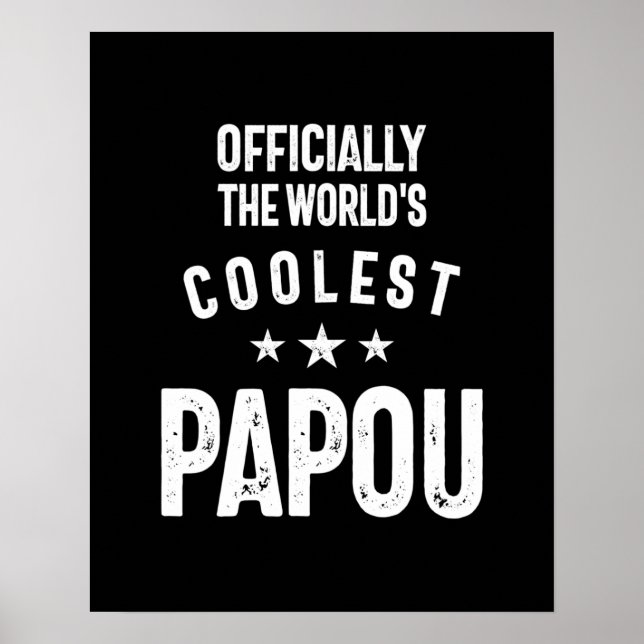 Officiellt världens Coolest Papou | Far Gift Poster (Framsidan)