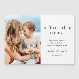 Officiellt vårt meddelande om fotoadoption magnetisk inbjudningskort