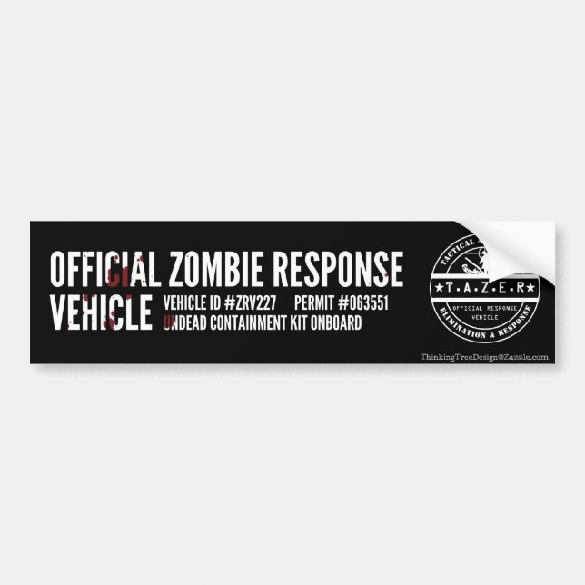 Officiellt zombie-svarfordon bildekal (Framsidan)