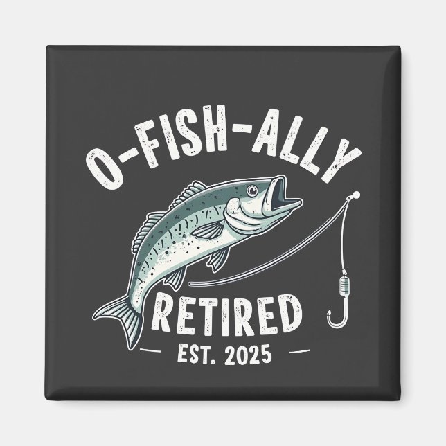Offishally Retrött est 2025 Fisher Pappa Pension Magnet (Framsidan)