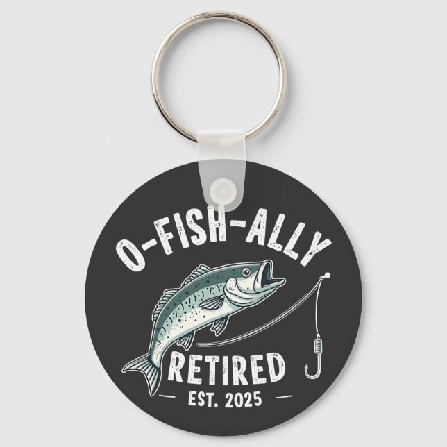 Offishally Retrött est 2025 Fisher Pappa Pension Nyckelring (Framsida)