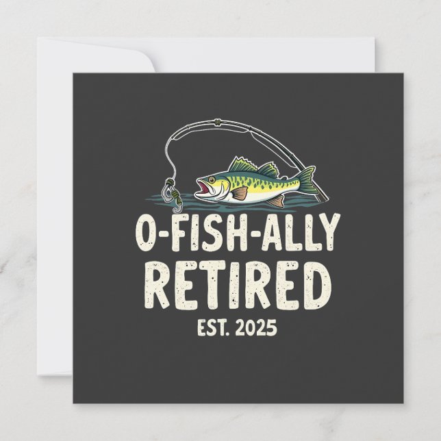 Offishally Retrött Est. 2025 Pension Fisher Pappa Inbjudningar (Framsida)